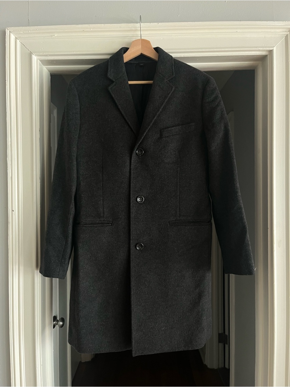 NWOT JCrew Ludlow Dark Gray Charcoal Wool-Cashmere Blend Coat - Single-Breasted